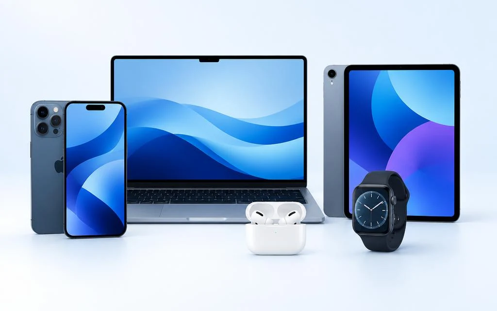 Refurbished devices and accessories on display